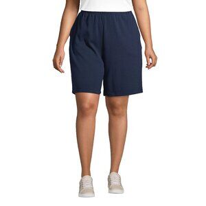 NWT LANDS END SZ XL 18P Sport Knit Capri High-rise Stretch Blue Denim Pants